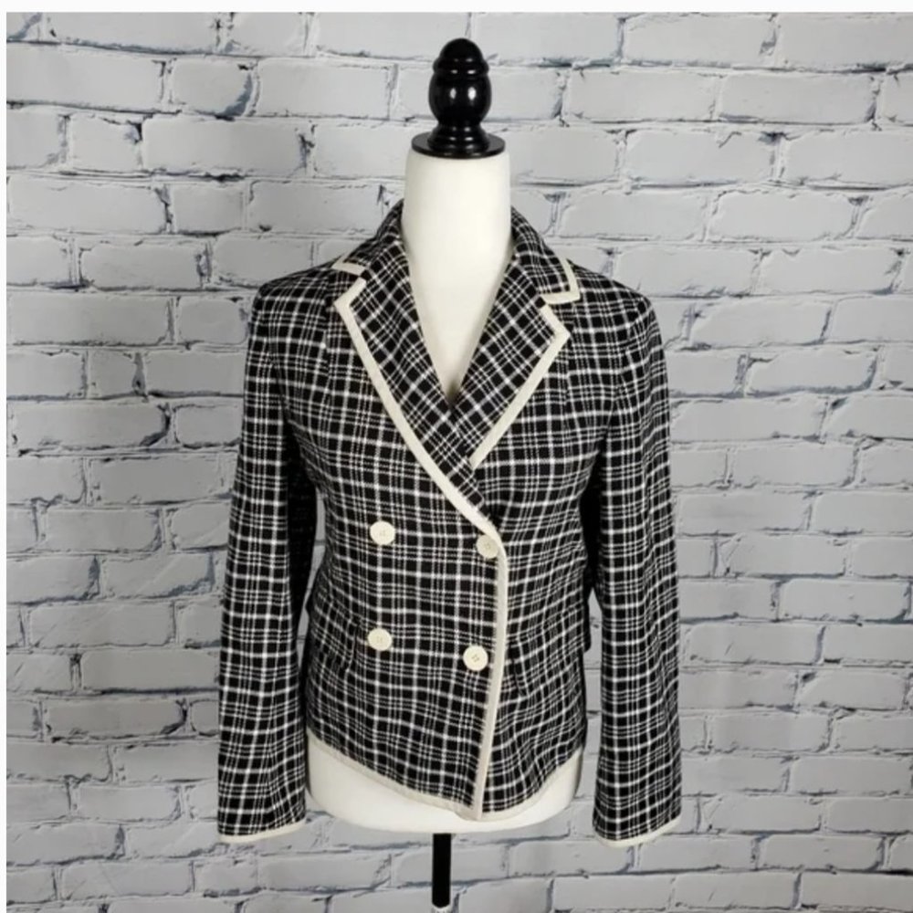 Weekend MaxMara Black and White Plaid Jacket